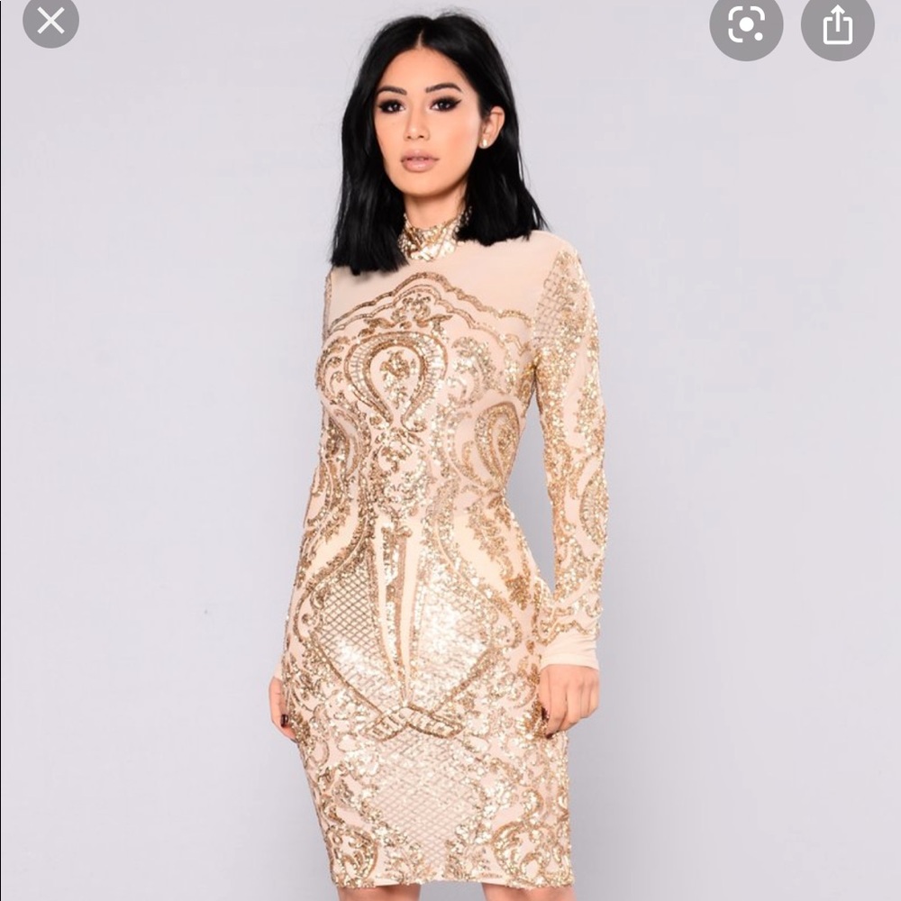 Sequin Gold Dress